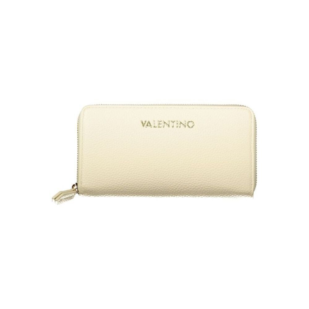 Mario Valentino Beige Polyurethane Women's Wallet with Coin Purse and Card